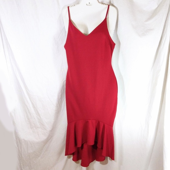 bodycon dress with ruffle bottom